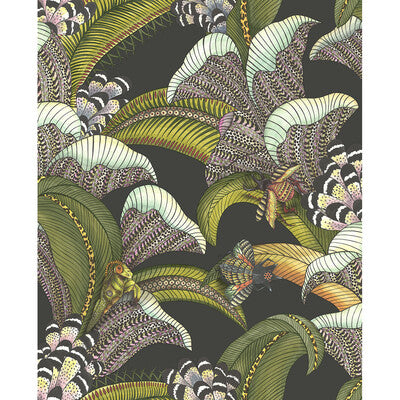 COLE & SON HOOPOE LEAVES PRINT--ANIMAL/INSECTS-BOTANICAL & FLORAL MULTI,BLACK,CHARTREUSE   - 119/1002.CS.0