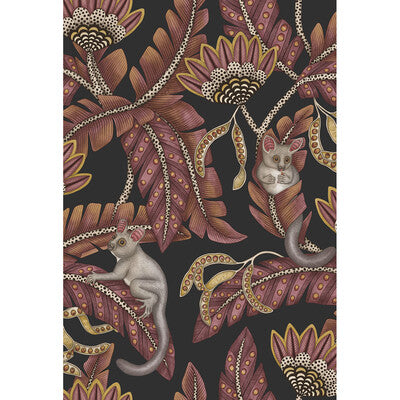 COLE & SON BUSH BABY PRINT--ANIMAL/INSECTS-BOTANICAL & FLORAL RUST,BLACK,   - 119/7033.CS.0