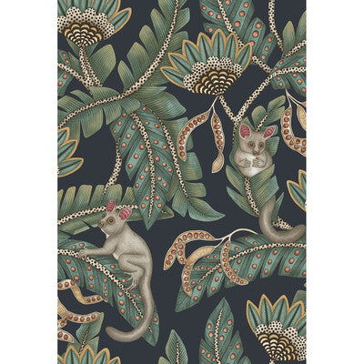 COLE & SON BUSH BABY PRINT--ANIMAL/INSECTS-BOTANICAL & FLORAL TEAL,DARK BLUE,   - 119/7034.CS.0