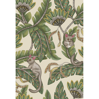 COLE & SON BUSH BABY PRINT--ANIMAL/INSECTS-BOTANICAL & FLORAL GREEN,CHARTREUSE,   - 119/7035.CS.0