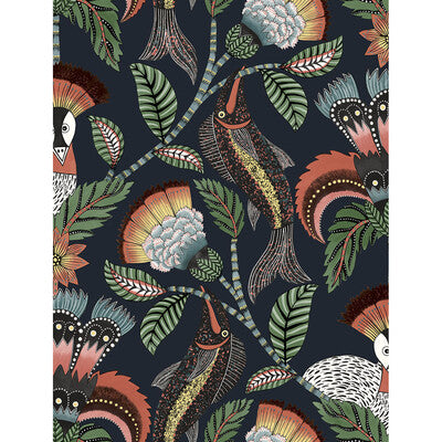 COLE & SON NENE PRINT--ANIMAL/INSECTS-BOTANICAL & FLORAL MULTI,ORANGE,DARK BLUE   - 119/8037.CS.0