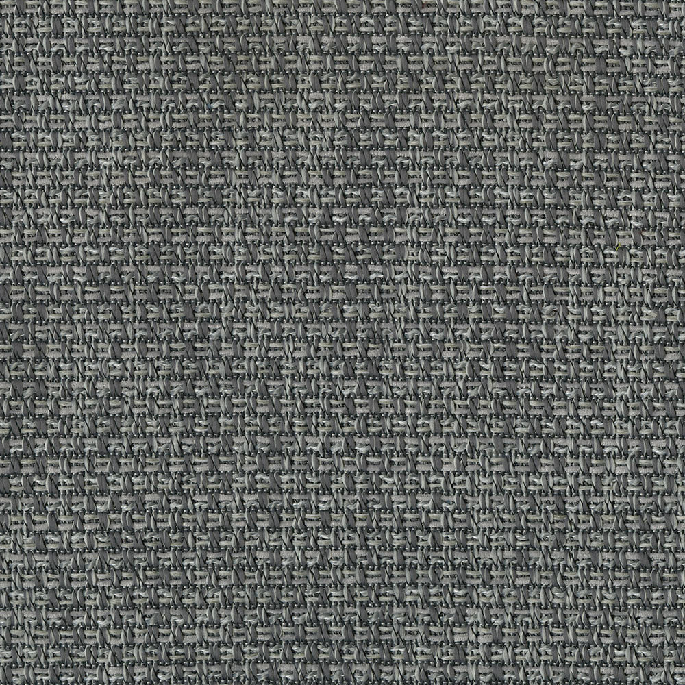 Close-up of graphite basketweave upholstery fabric with a tight weave, neutral tones for sofas or chairs.