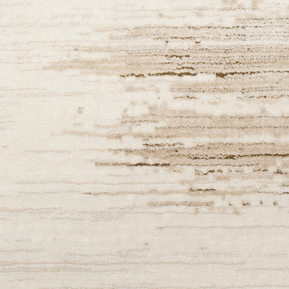 Neutral beige-toned modern rug with a subtle distressed texture, 5' x 7'.