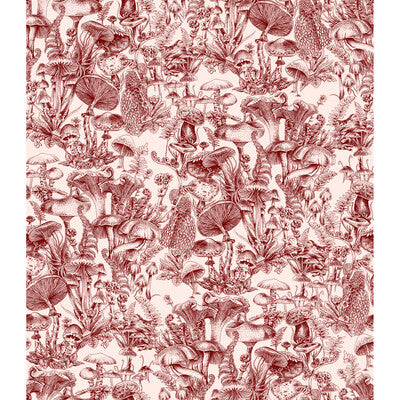 COLE & SON FUNGI FOREST PRINT--BOTANICAL & FLORAL- BURGUNDY/RED,RED,   - 122/1001.CS.0