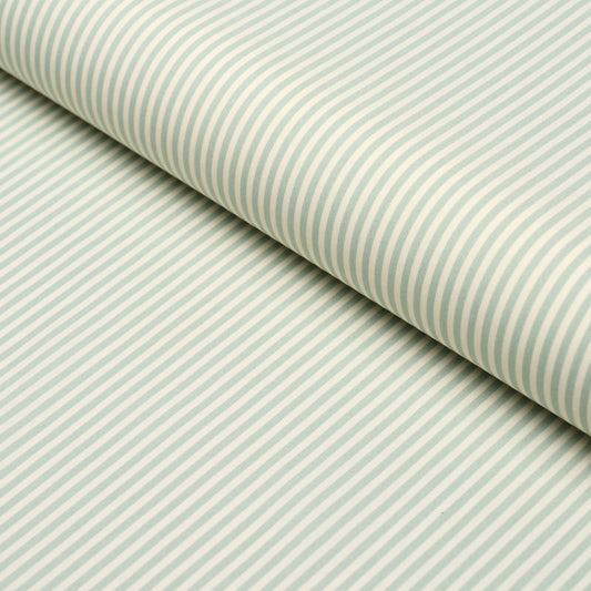 SCHUMACHER  SIMPLY CHARMING NEWPORT POPLIN STRIPE PATTERN WOVENS PATTERN WOVENS AQUA   - 1230034