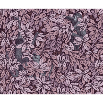 COLE & SON FOGLIE E SCIMMIE PRINT--ANIMAL/INSECTS-BOTANICAL & FLORAL PINK,PURPLE,   - 123/10048.CS.0