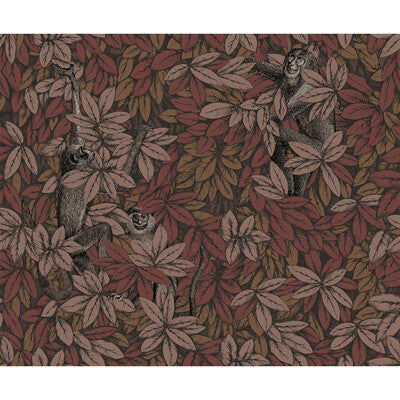 COLE & SON FOGLIE E SCIMMIE PRINT--ANIMAL/INSECTS-BOTANICAL & FLORAL BROWN,ORANGE,   - 123/10050.CS.0