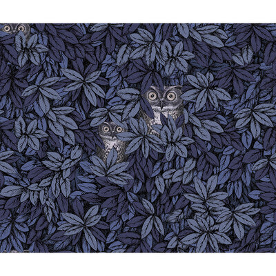 COLE & SON FOGLIE E CIVETTE PRINT--ANIMAL/INSECTS-BOTANICAL & FLORAL DARK BLUE,BLUE,   - 123/11053.CS.0