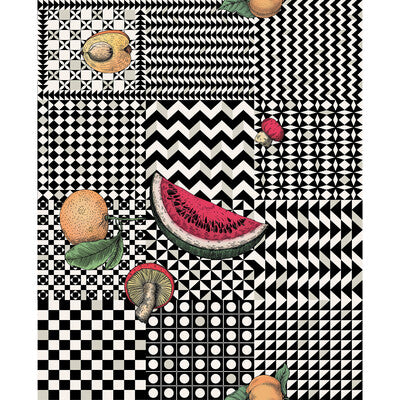 COLE & SON FRUTTA E GEOMETRICO PRINT--GEOMETRIC-NOVELTY MULTI,BLACK,WHITE   - 123/6027.CS.0