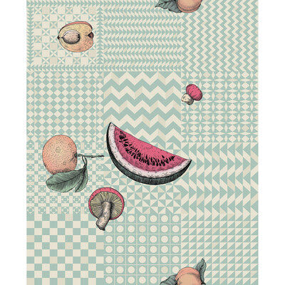 COLE & SON FRUTTA E GEOMETRICO PRINT--GEOMETRIC-NOVELTY TURQUOISE,WHITE,MULTI   - 123/6029.CS.0