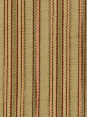 Woven fabric with vertical beige/tan stripes and copper-brown, olive-green accents.