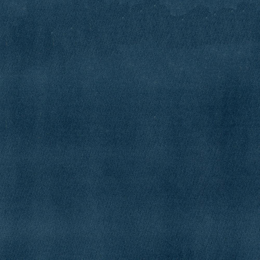 Deep blue fabric swatch, square with soft nap and plush texture for upholstery or clothing.