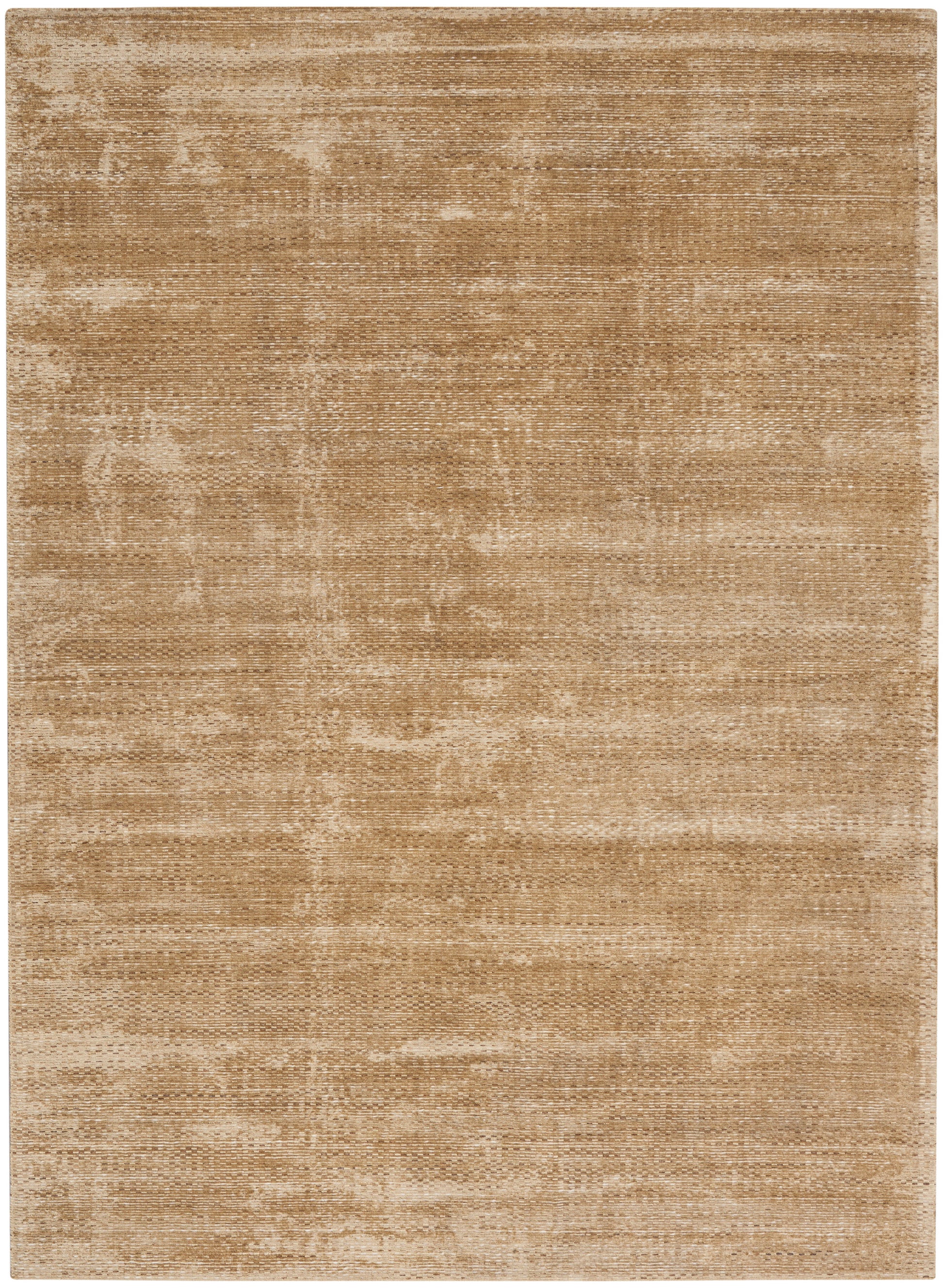 Beige distressed area rug with soft, muted texture; versatile neutral floor covering for living rooms or bedrooms.