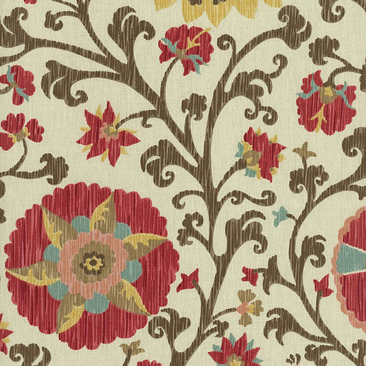 SCHUMACHER  CLASSIC PRINTS FERGANA EMBROIDERY PRINT   Teak   - 1327000