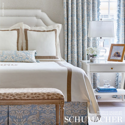 SCHUMACHER  PALAZZO ALDWYN DAMASK PRINTS PRINTS ROBIN'S EGG   - 1328000