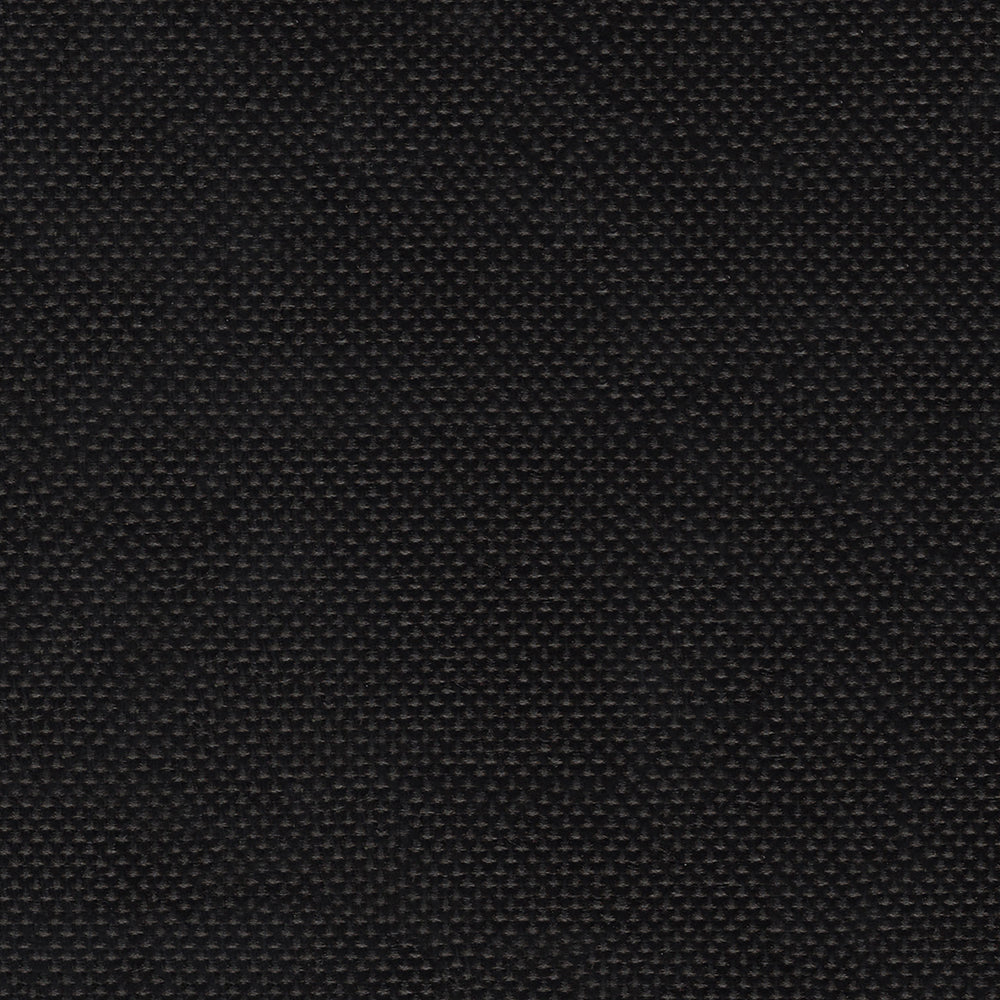 Close-up of black woven fabric texture with a tight, durable weave.