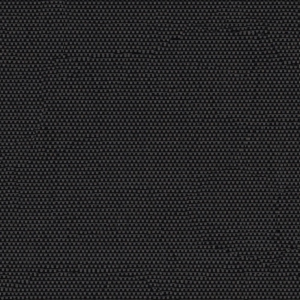 Close-up of dark black woven fabric with tight grid texture, rugged upholstery/bag material.