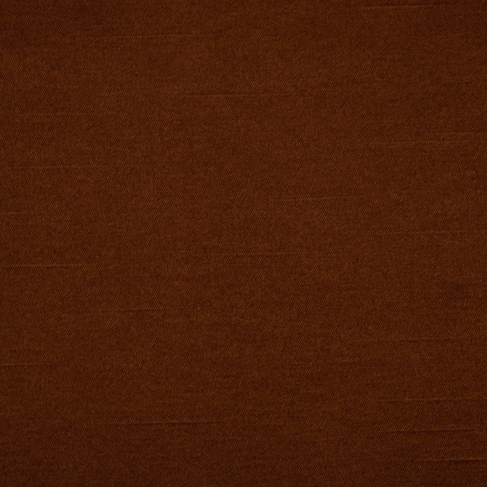 Brown drapery fabric swatch with a subtle horizontal weave and satin-like lustre.