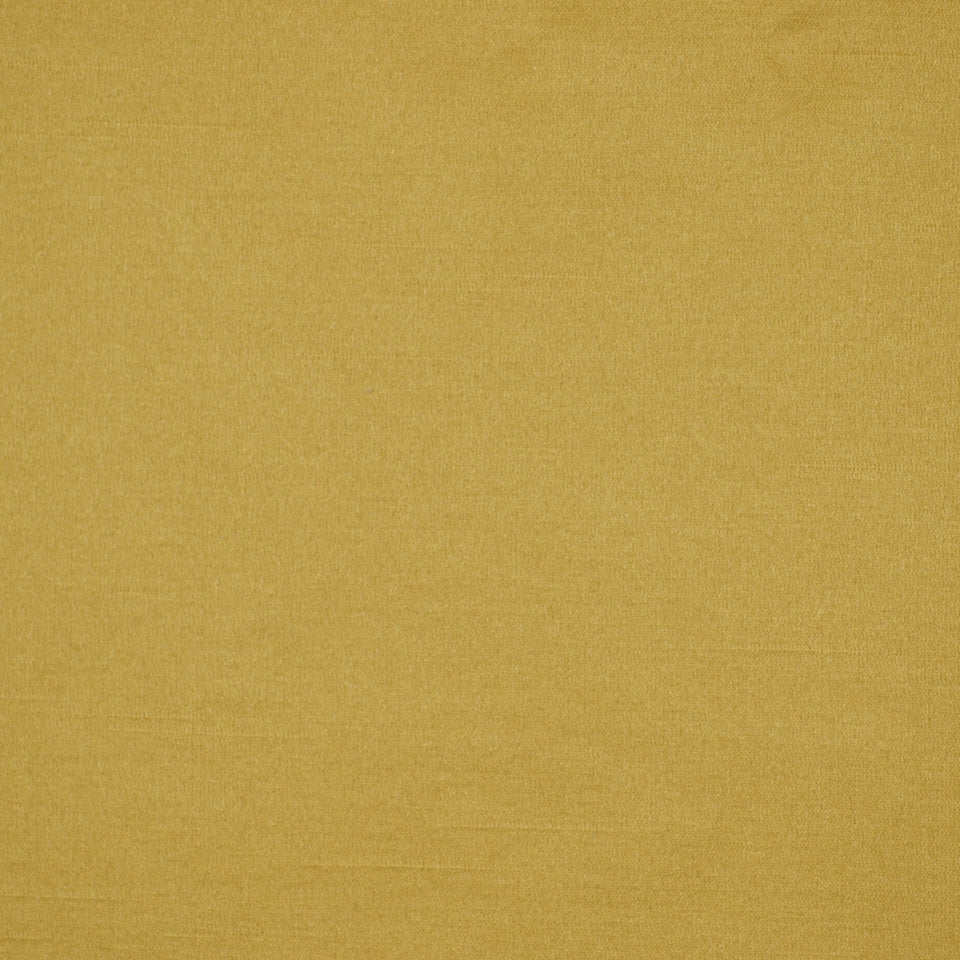 Mustard yellow satin-lustre drapery fabric with a subtle weave texture.