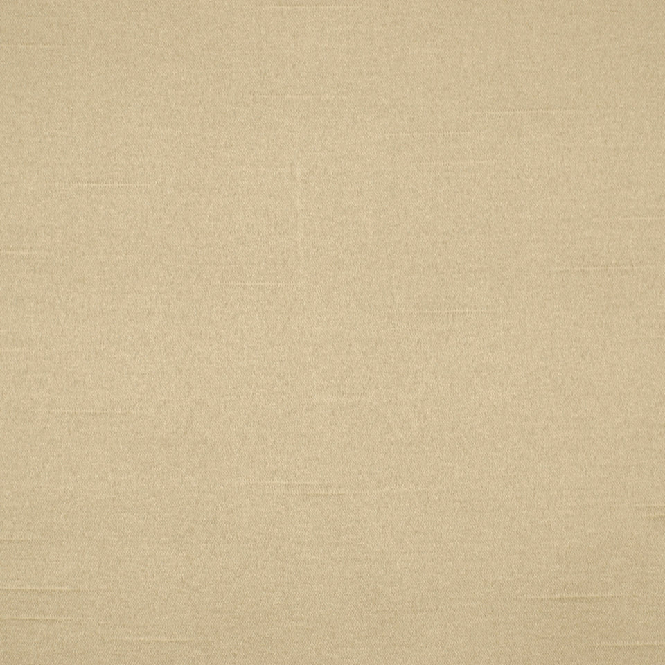 Beige satin-lustre drapery fabric with a light woven texture and soft, neutral backdrop.