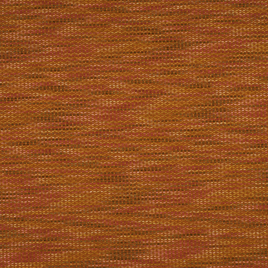 Rust-orange woven fabric texture with mottled brown flecks; warm upholstery material.