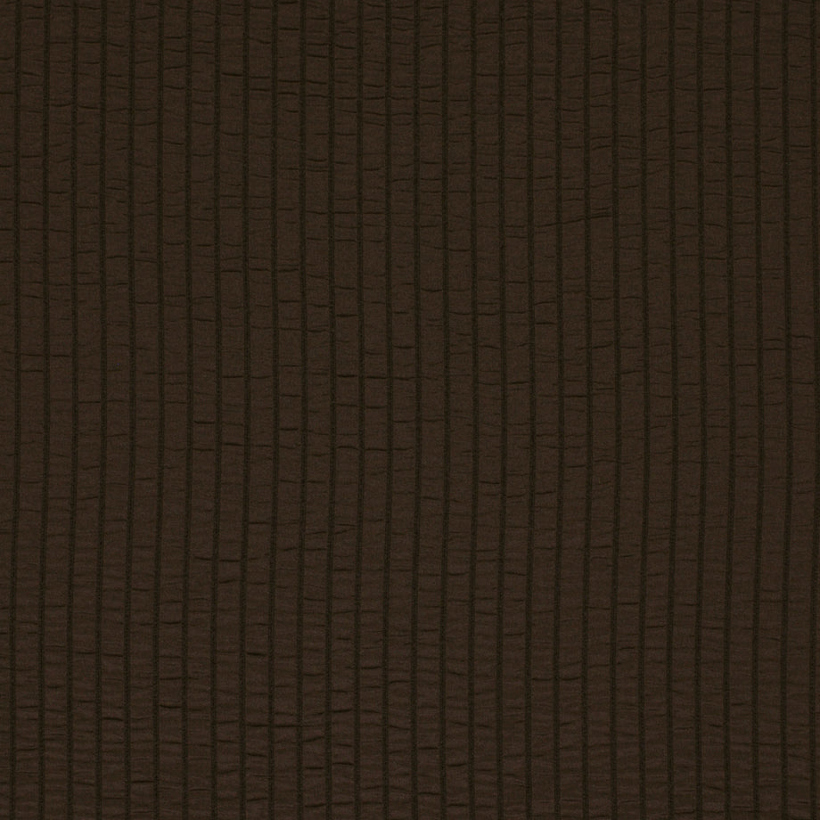 Dark brown corduroy upholstery fabric with narrow vertical ribs, textured and soft.