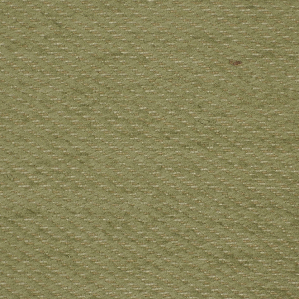 Olive green twill upholstery fabric with diagonal weave; close-up texture.