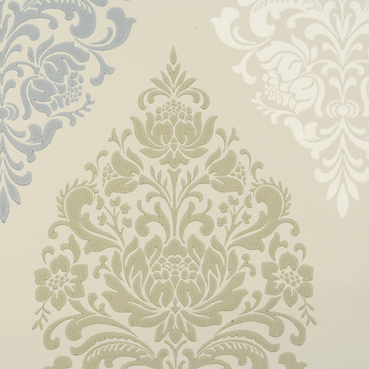 JF Fabrics -Wallpaper 1543 64 Wallpaper Blue,Creme,Beige,Offwhite,Taupe  Non-Woven - 5549564 W6681