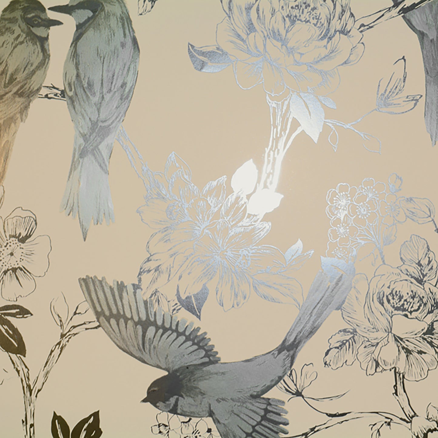 JF Fabrics -Wallpaper 1548 94 Wallpaper Creme,Beige,Grey,Silver  Non-Woven - 5587894 W6681