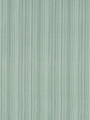 Mint green strie woven fabric with narrow vertical lines, suitable for upholstery or crafts