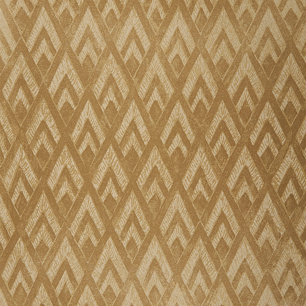 Green geometric diamond-pattern wallpaper; non-woven wallcovering.