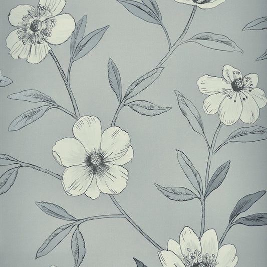 JF Fabrics -Wallpaper 1595 95 Wallpaper Grey,Silver  Non-Woven - 8244495 W8741