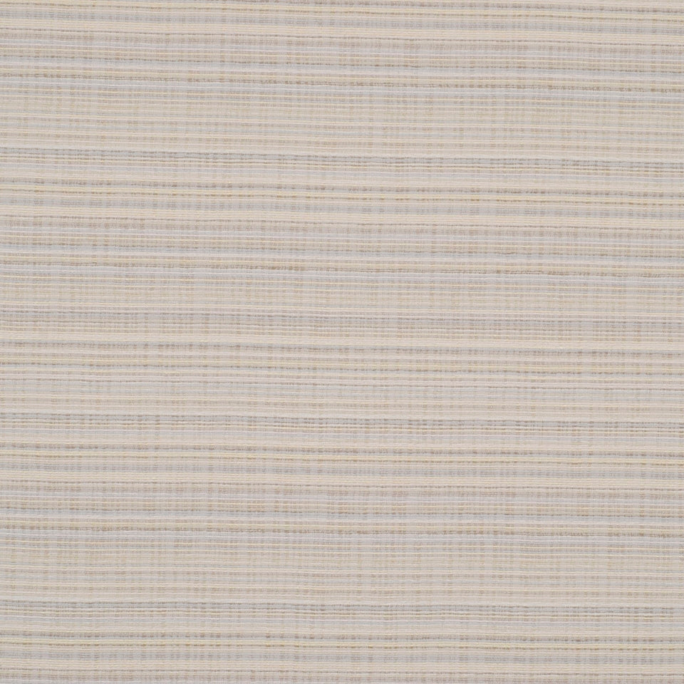 Beige woven fabric with subtle horizontal stripes; linen-like material ideal for curtains or upholstery.