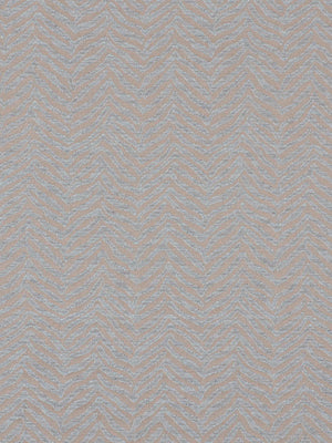 Beige woven drapery fabric with a subtle peach chevron zigzag pattern; soft, textured fabric.