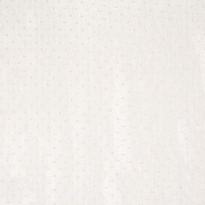Cream sheer fabric with tiny embroidered dots; close-up.