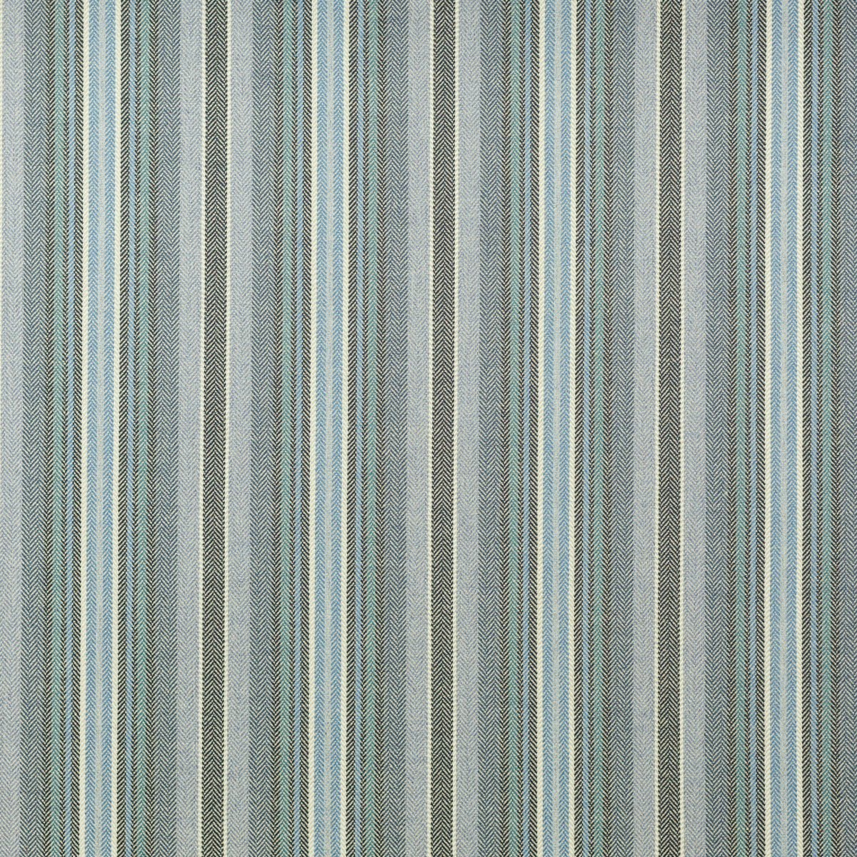 SCHUMACHER  RAOUL TEXTILES HERRINGBONE STRIPE WOVEN WOVEN INDIGO   - 164P59