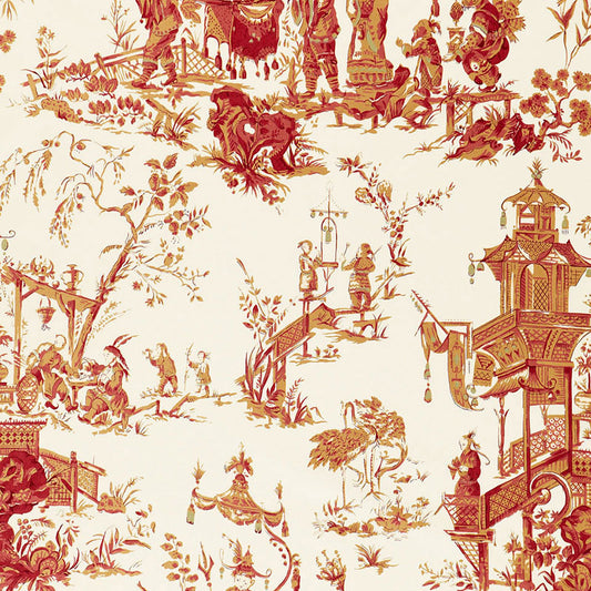 SCHUMACHER  SCHUMACHER CLASSICS CHINOIS PRINTS PRINTS CREME , RED   - 168276