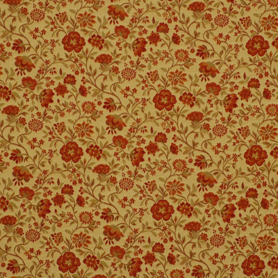 Robert Allen Contract Fleurs Aplenty | Vintage Red  Upholstery     - 169379
