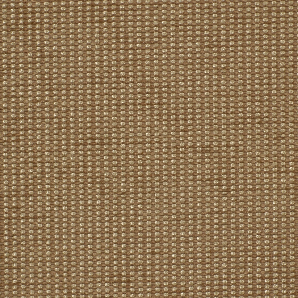 Platinum-colored woven upholstery fabric with tiny cream dots arranged in a regular grid; textured material.