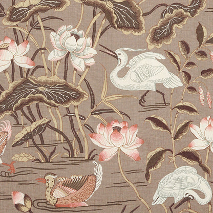 SCHUMACHER FABRIC  SCHUMACHER FABRIC CLASSICS LOTUS GARDEN   MOCHA   - 172934