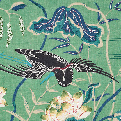 SCHUMACHER FABRIC  SCHUMACHER FABRIC CLASSICS LOTUS GARDEN   JADE   - 172935