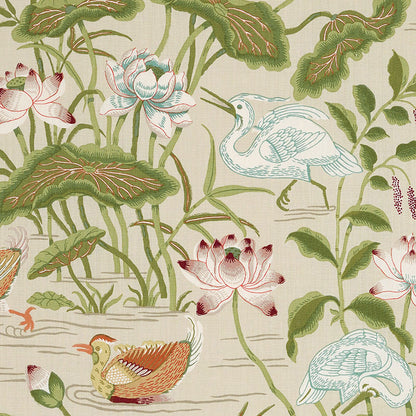 SCHUMACHER FABRIC  SCHUMACHER FABRIC CLASSICS LOTUS GARDEN   PARCHMENT   - 172936