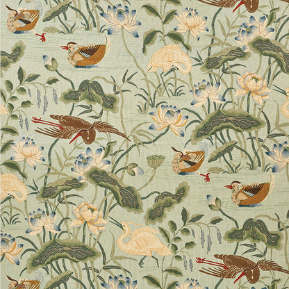 SCHUMACHER FABRIC  SCHUMACHER FABRIC CLASSICS LOTUS GARDEN   AQUA   - 172938