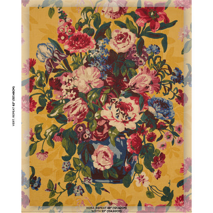 SCHUMACHER  SCHUMACHER CLASSICS CENTENNIAL BOUQUET PRINTS PRINTS DOCUMENT OCHRE   - 173000
