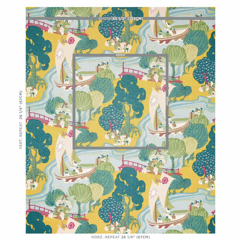 SCHUMACHER FABRIC  SCHUMACHER FABRIC CLASSICS PEARL RIVER   YELLOW   - 173066