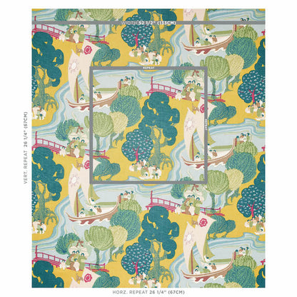 SCHUMACHER FABRIC  SCHUMACHER FABRIC CLASSICS PEARL RIVER   YELLOW   - 173066