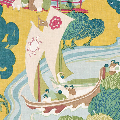 SCHUMACHER FABRIC  SCHUMACHER FABRIC CLASSICS PEARL RIVER   YELLOW   - 173066