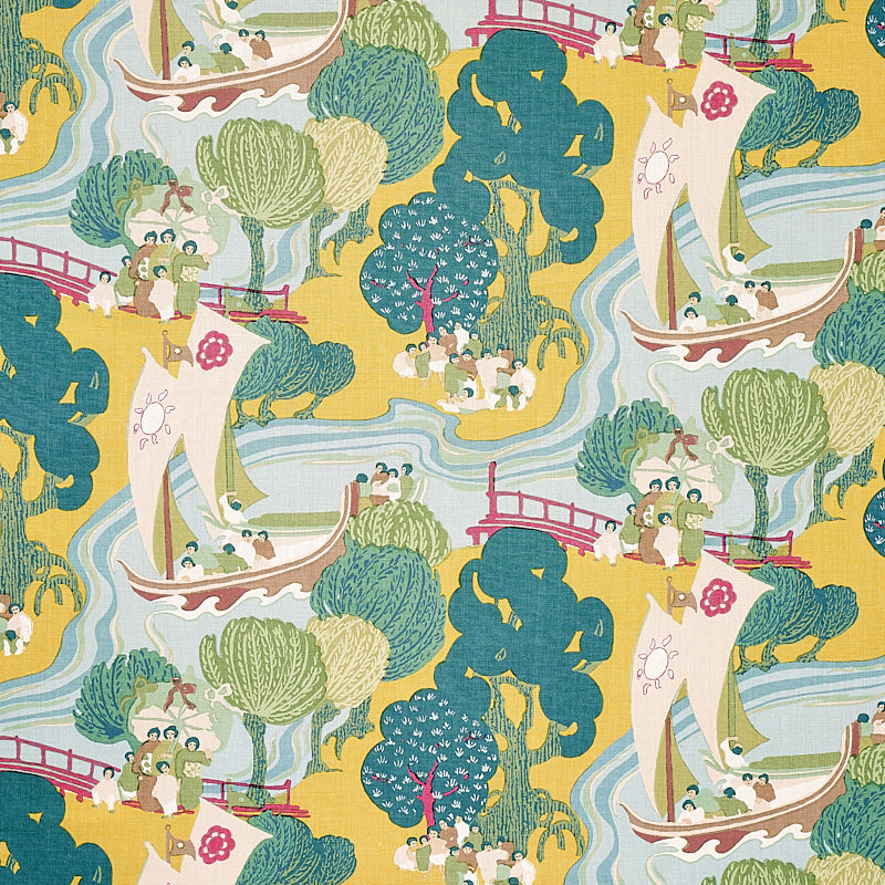 SCHUMACHER FABRIC  SCHUMACHER FABRIC CLASSICS PEARL RIVER   YELLOW   - 173066