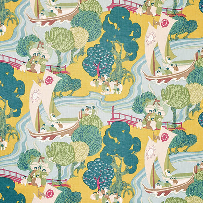 SCHUMACHER FABRIC  SCHUMACHER FABRIC CLASSICS PEARL RIVER   YELLOW   - 173066