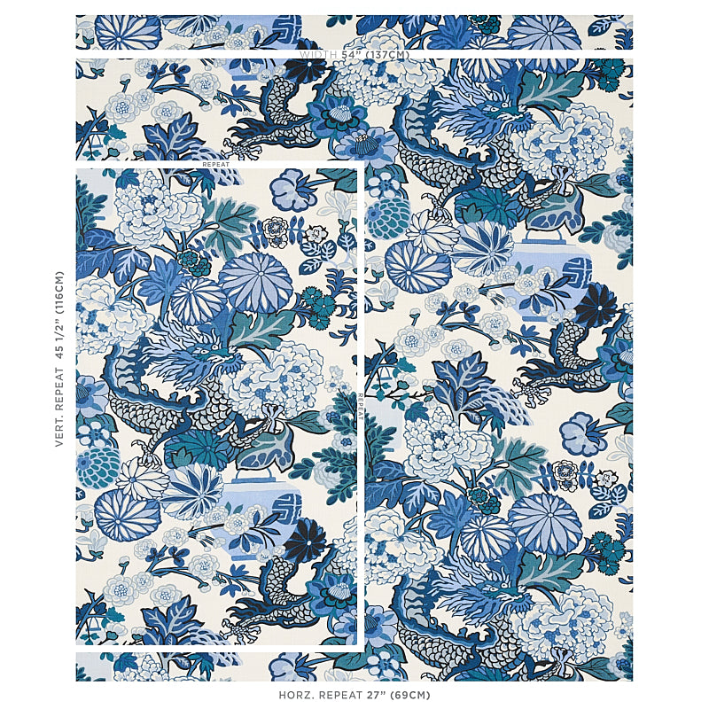 SCHUMACHER  EXUBERANT PRINTS CHIANG MAI DRAGON PRINTS PRINTS CHINA BLUE   - 173272